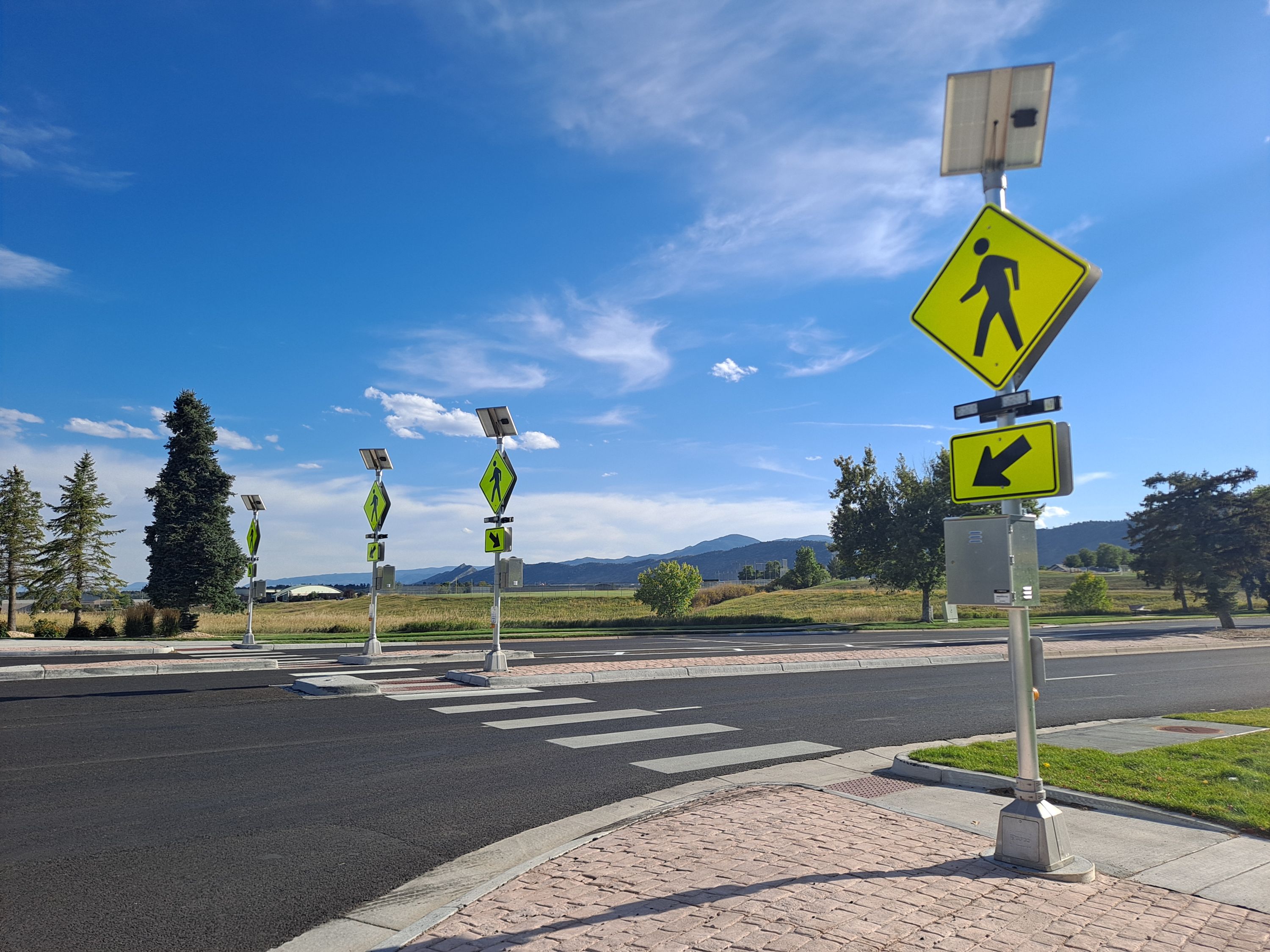 Combined Bicycle/Pedestrian Crossing Fluorescent Yellow-Green Sign