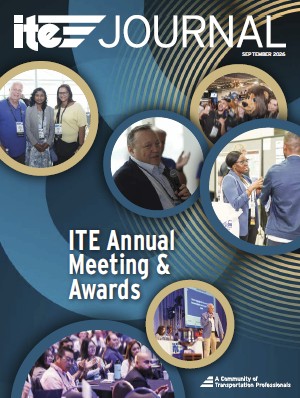 September 2026 ITE Journal cover - ITE Annual Meeting & Awards