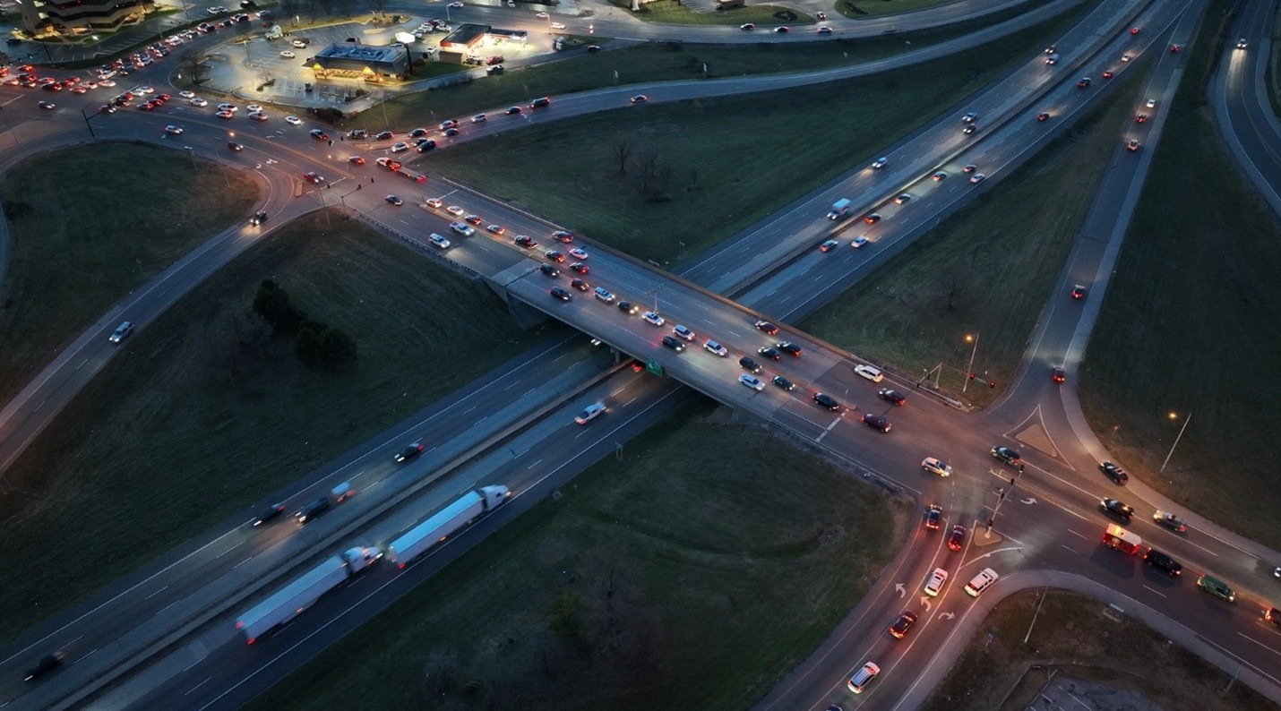 Interchange drone photo (CBB Transportation)