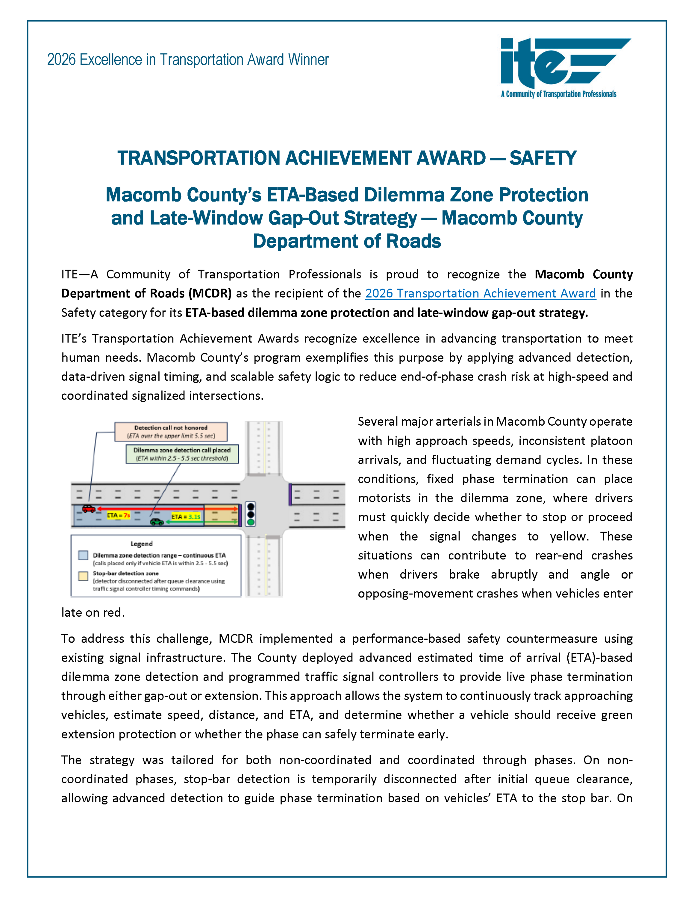 Transportation Achievement Award for Safety