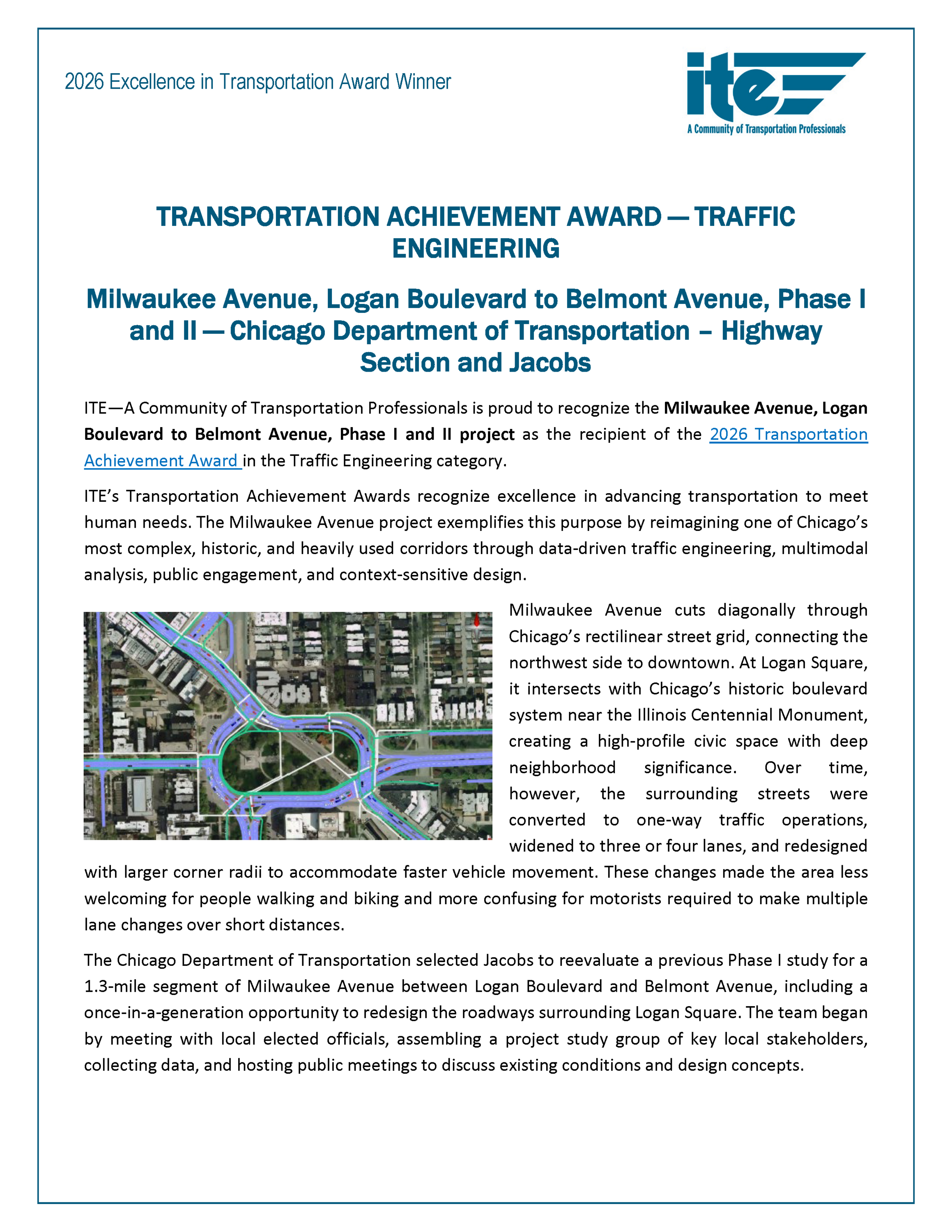 Transportation Achievement Award for Traffic Engineering