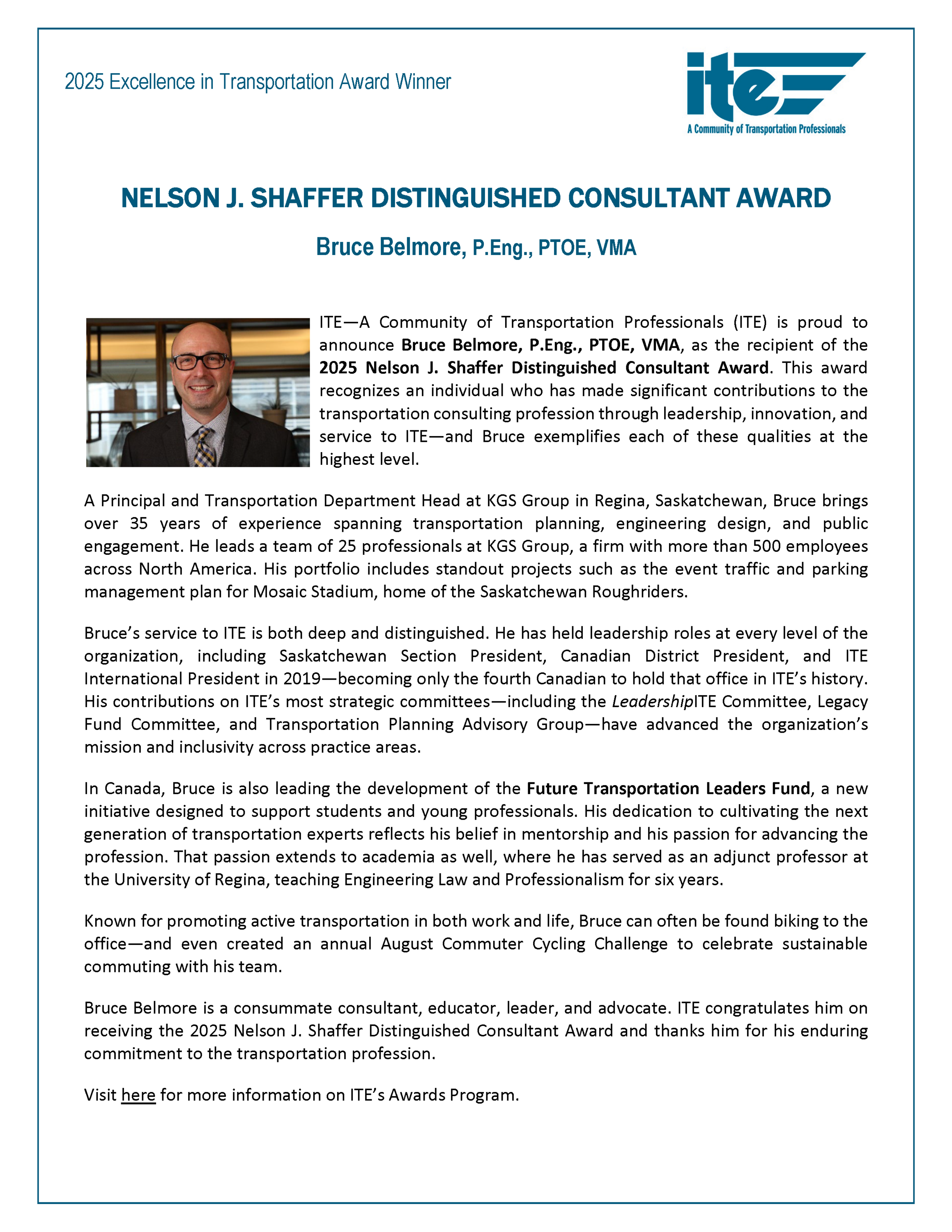 Nelson Shaffer Consultant Award