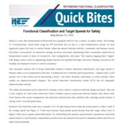 Functional Classification and Target Speeds for Safety